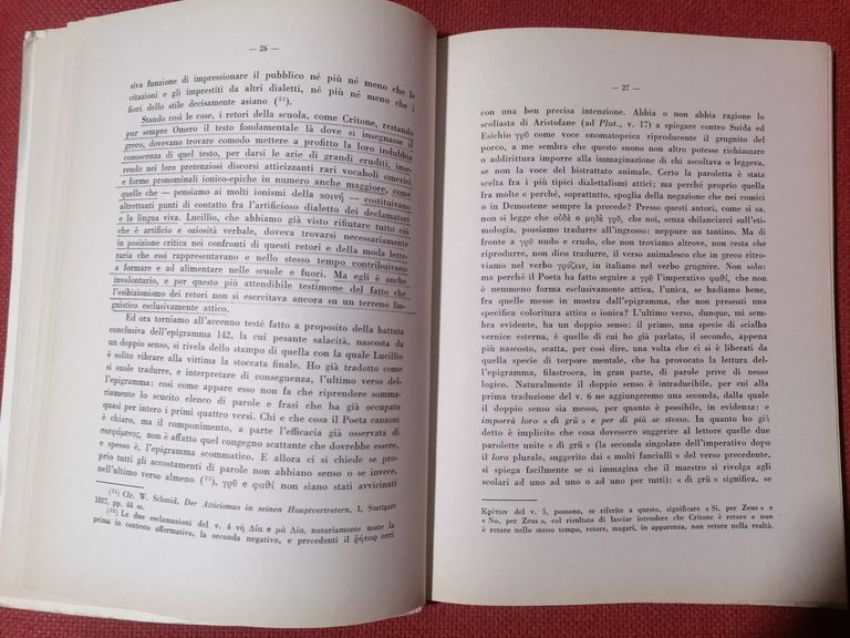 L'epigramma scoptico greco - libro di Vincenzo Longo rarissimo lettere …