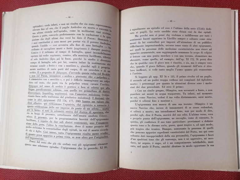 L'epigramma scoptico greco - libro di Vincenzo Longo rarissimo lettere …
