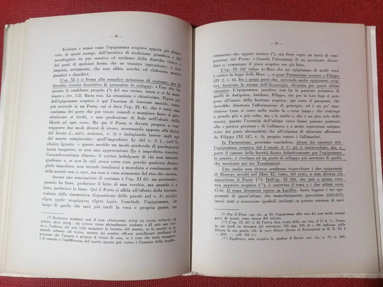 L'epigramma scoptico greco - libro di Vincenzo Longo rarissimo lettere …