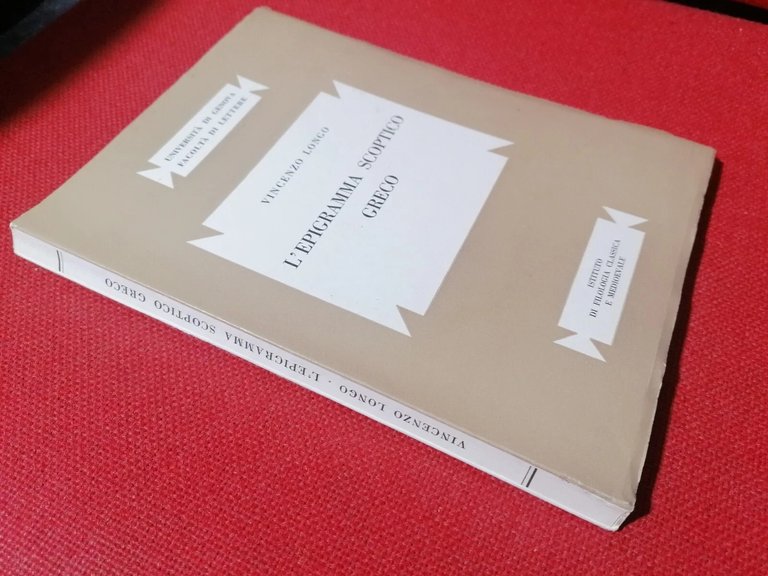 L'epigramma scoptico greco - libro di Vincenzo Longo rarissimo lettere …