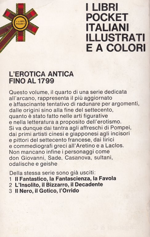 L'Erotica Antica Fino al 1799 Volume Quarto. Pocket a Colori