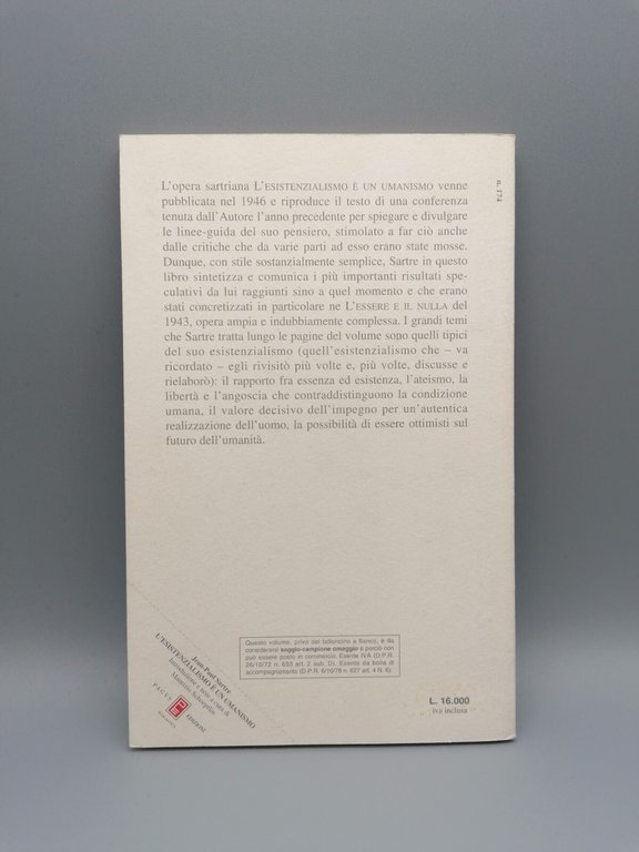 L'Esistenzialismo è un Umanismo Libro Sartre Schoepflin Pagus 1^ Edizione …