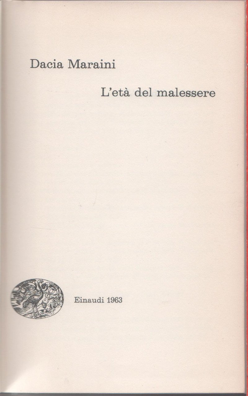 L'eta' del malessere - Dacia Maraini | Immagine principale