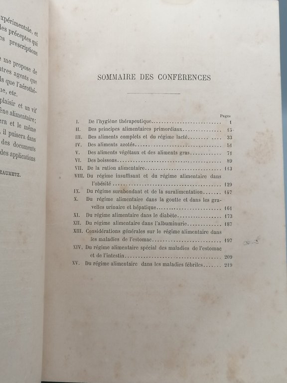 L'Hygiene Alimentaire Livre Libro Antico 1887 Dujardin Beaumetz Doin Igiene