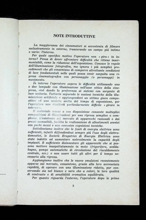 L'Illuminazione Nella Cinematografia a Passo Ridotto Libro Auffret Paris Mursia