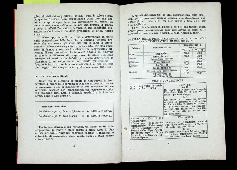 L'Illuminazione Nella Cinematografia a Passo Ridotto Libro Auffret Paris Mursia