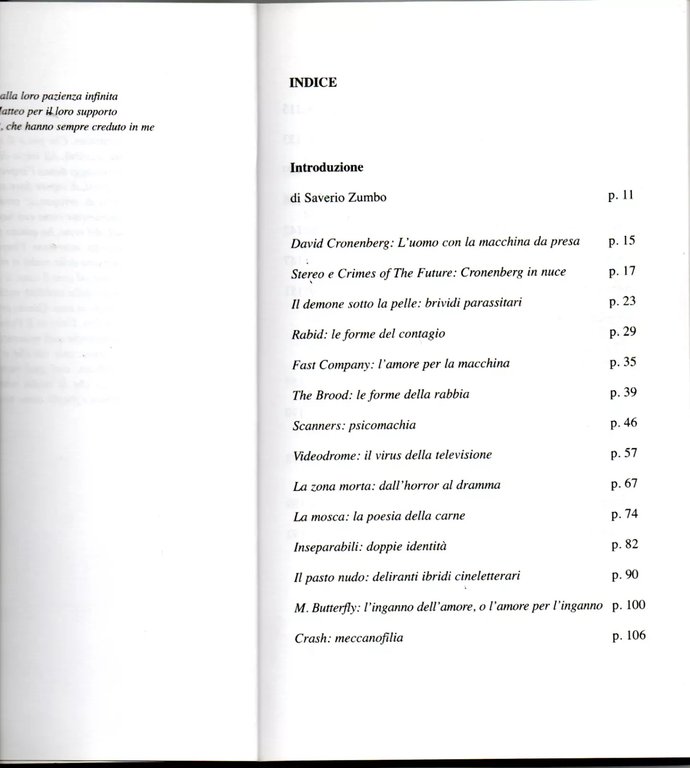 L'IMMAGINE MUTANTE Il Cinema di David Cronenberg Libro Sasso 9788893041249