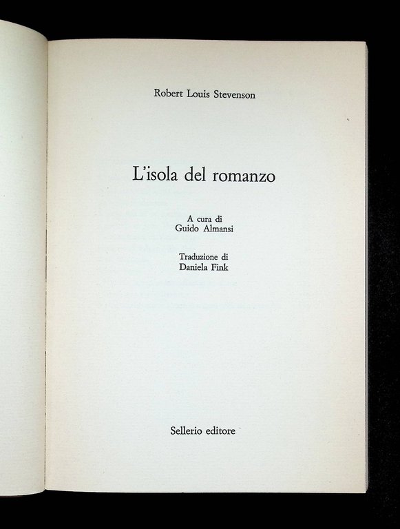 L'Isola Del Romanzo Libro Stevenson Sellerio Prima Edizione 1987 Almansi