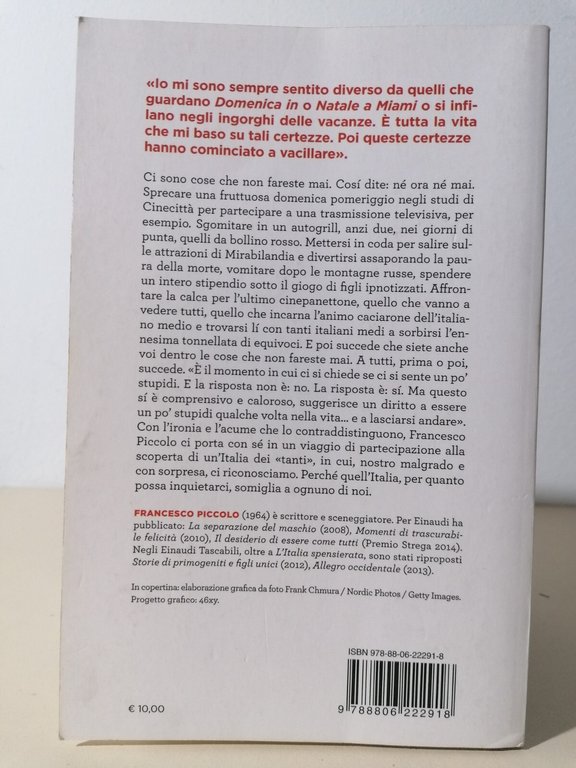 L'Italia Spensierata Libro Piccolo Einaudi Super ET Saggio Sull'Italiano Medio