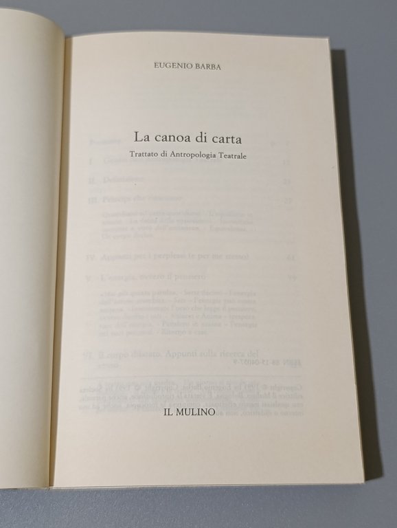 La canoa di carta. Trattato di antropologia teatrale