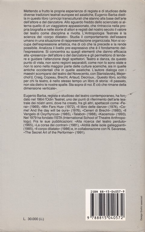 La canoa di carta. Trattato di antropologia teatrale