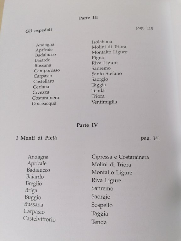 La Confraria di Santo Spirito Ospedali Monti Pietà Sanremo Ventimiglia …