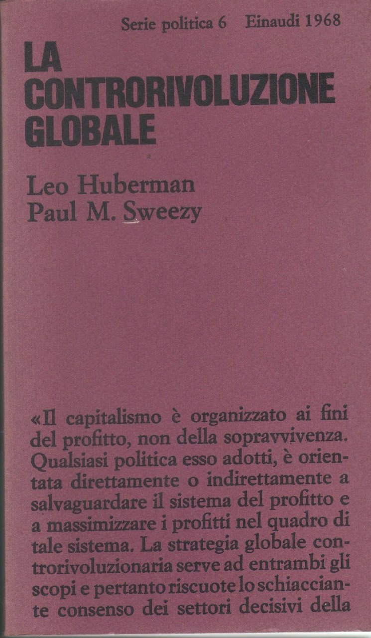 La controrivoluzione globale - Leo Huberman, Paul M. Sweezy | Immagine principale