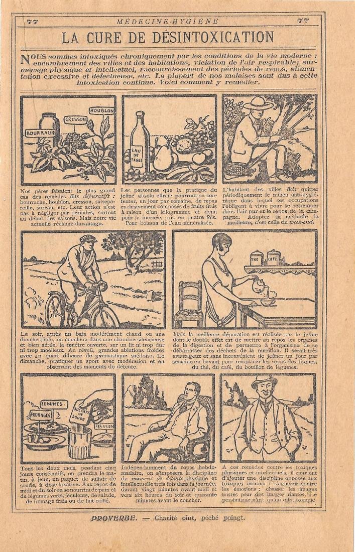 La cure de desintoxication. Stampa 1930 | Immagine principale