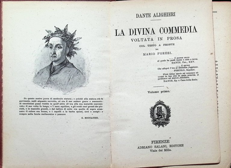 La Divina Commedia Voltata in Prosa 1 Dante Foresi Testo …