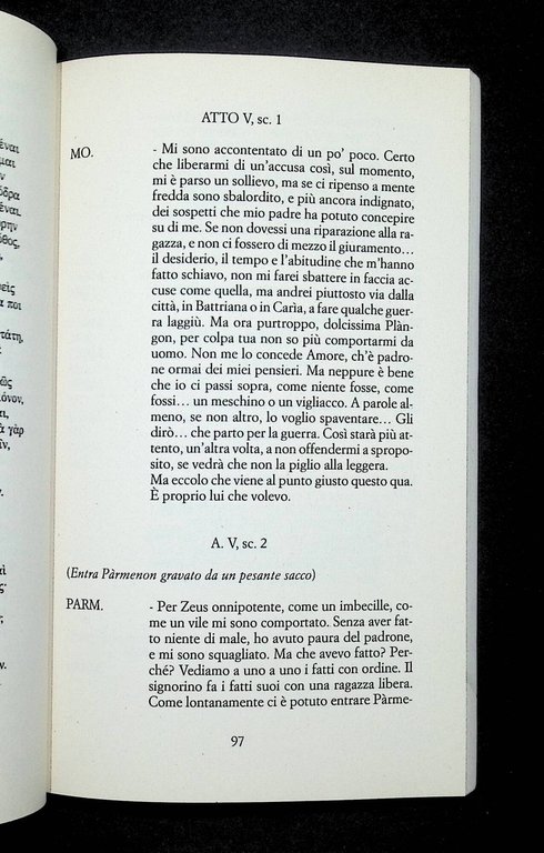 La donna di Samo-L'arbitrato. Testo greco a fronte