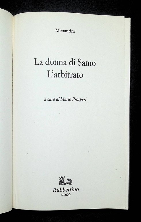 La donna di Samo-L'arbitrato. Testo greco a fronte