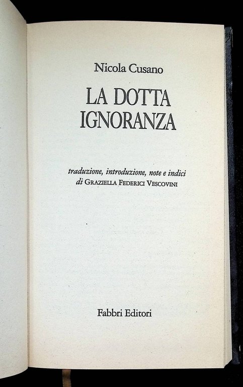 La Dotta Ignoranza. I Classici del Pensiero Fabbri | Immagine Gallery 5