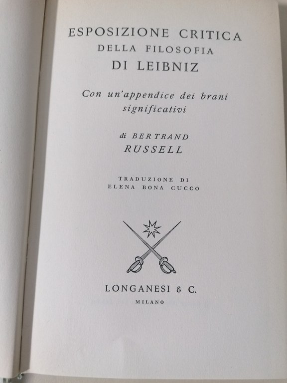 La Filosofia Di Leibniz - Libro Bertrand Russell Longanesi 1971 …