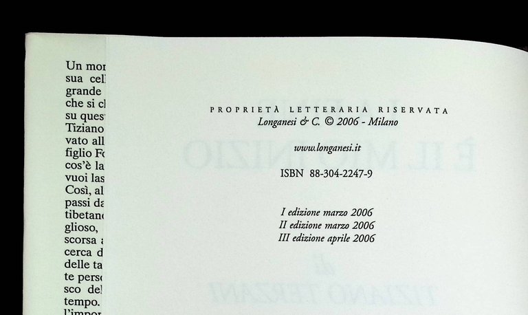 La fine è il mio inizio. Terza Edizione