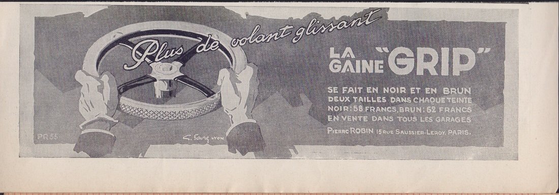 La gaine Grip, plus de volant glissant. Advertising 1926 | Immagine principale