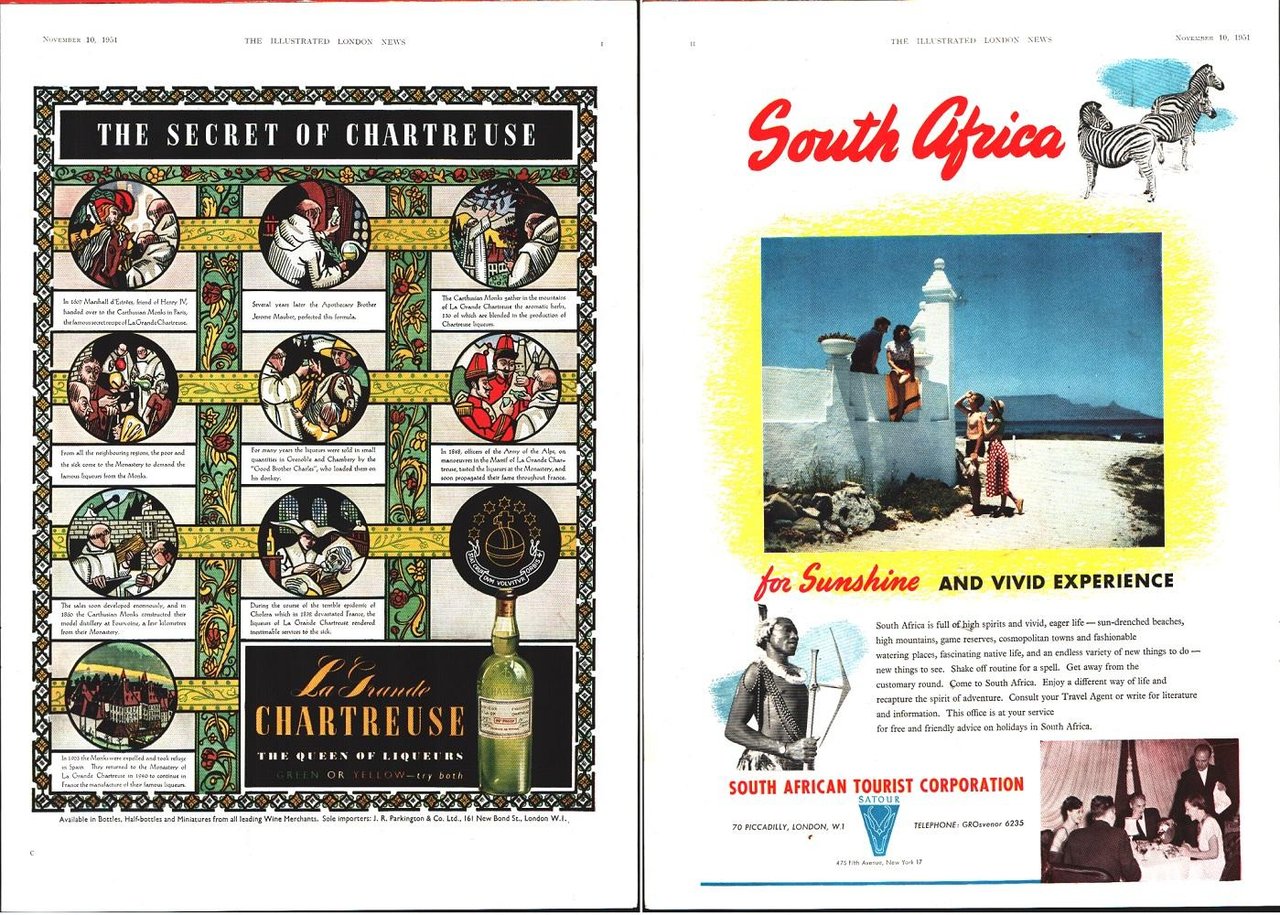 La grande Chartreuse / South Africa. Pubblicità 1951. fronte/retro | Immagine principale