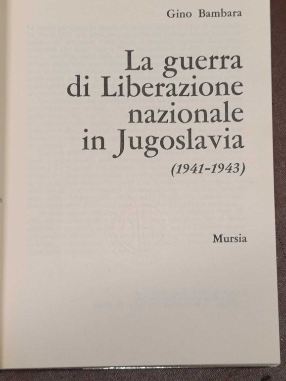 La guerra di liberazione nazionale in Jugoslavia (1941-1943)