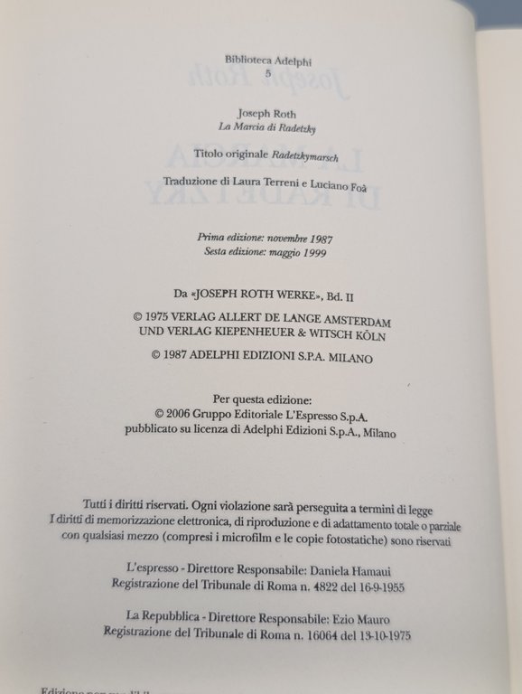 La marcia di Radetzky. Edizione speciale Repubblica / L'Espresso