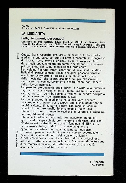 La Medianità Fatti Fenomeni Personaggi Libro Giovetti Ravaldini Mediterranee