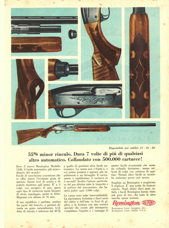 La nuova cartuccia Walsrode / Fucili Remington. Advertising 1965 | Immagine Gallery 2