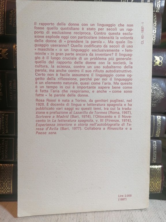 La Parola Delle Donne Libro Rosa Rossi Saggio Sulla Donna …