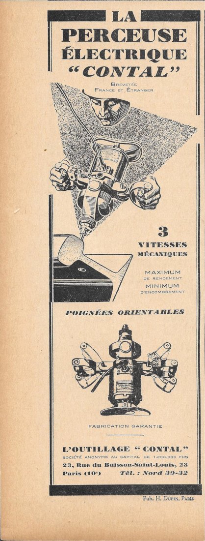 La Perceuse Electrique Contal - Advertising 1928 | Immagine principale