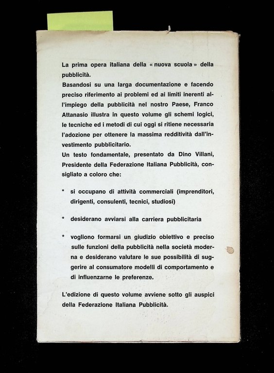 La Pubblicità Oggi Metodi e Tecniche - Libro Attanasio Franco …