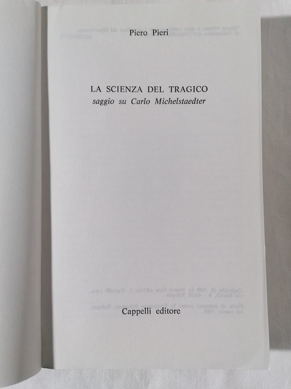 La Scienza del tragico Libro Piero Pieri Saggio su Carlo …