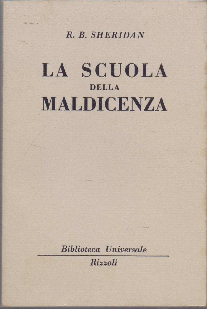 La scuola della maldicenza (1159-1160 B.U.R.) - R.B. Sheridan | Immagine principale