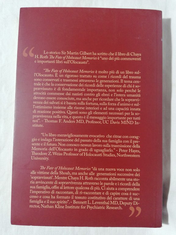La Shoah Memoria E Dialoghi Famigliari Libro Roth Olocausto 2^ …
