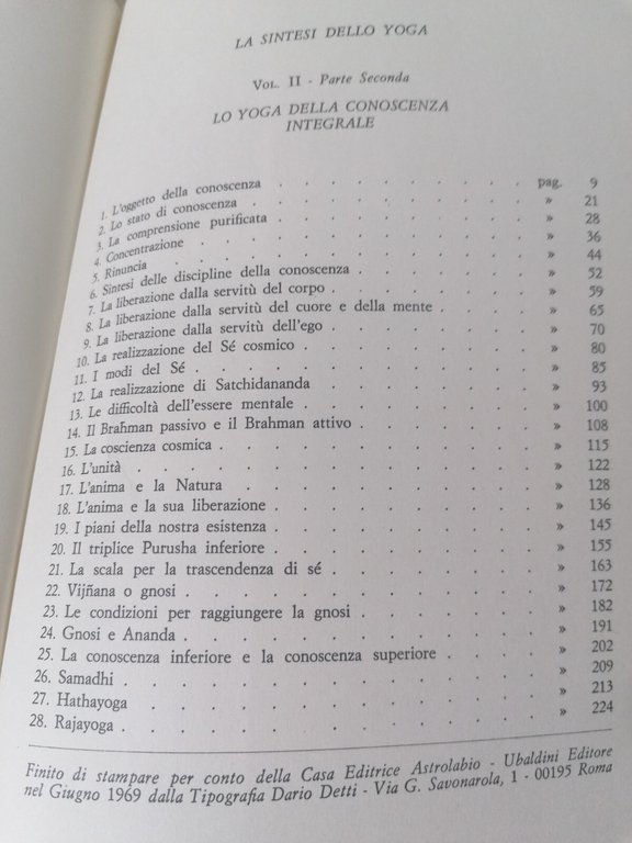 La Sintesi Dello Yoga Volume 2 Conoscenza Integrale Libro Sri …