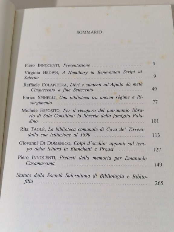 La Specola Rivista Società Salernitana Bibliologia Bibliofilia Laveglia 199/1