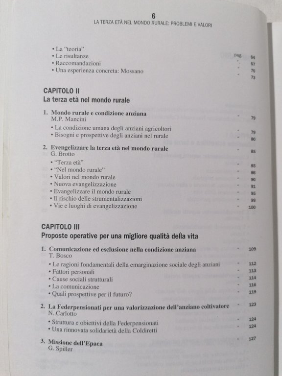 La Terza Età nel Mondo Rurale. Problemi e valori