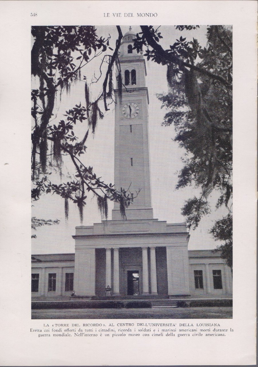 La torre del ricordo al centro dell'Università della Louisiana. Immagine … | Immagine principale