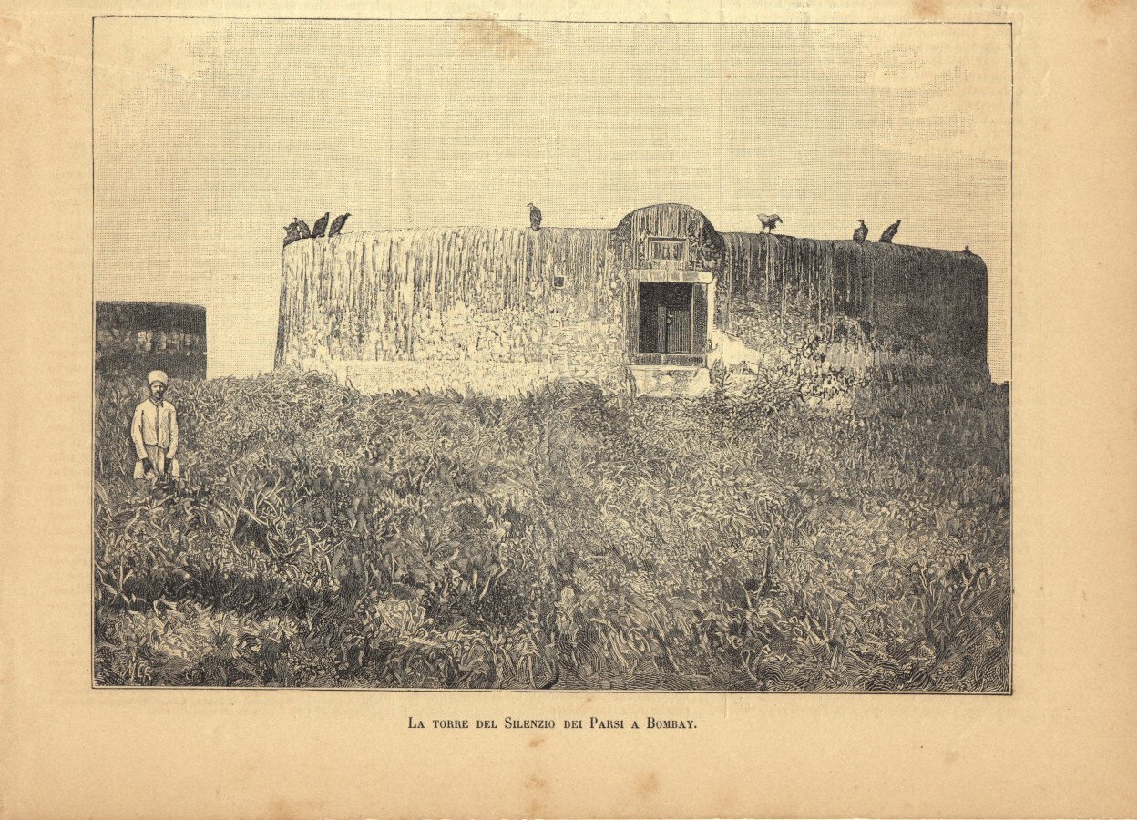 La torre del silenzio dei Parsi a Bombay. Immagine 1889 | Immagine principale