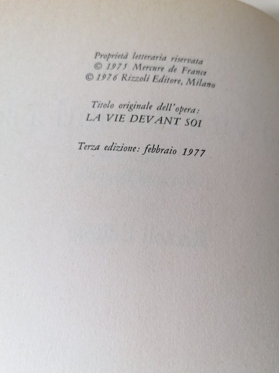 La Vita Davanti A Sé Libro Emile Ajar Romanzo 3^ …