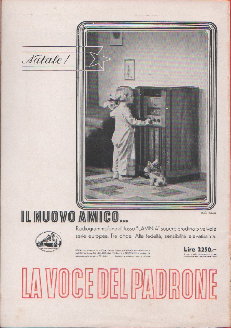 La voce del padrone. Il nuovo amico..... Advertising 1937 | Immagine principale