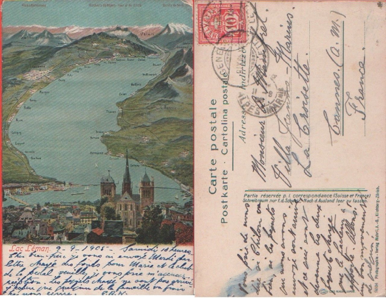 Lac Leman (Svizzera). - Viaggiata 1905 | Immagine principale
