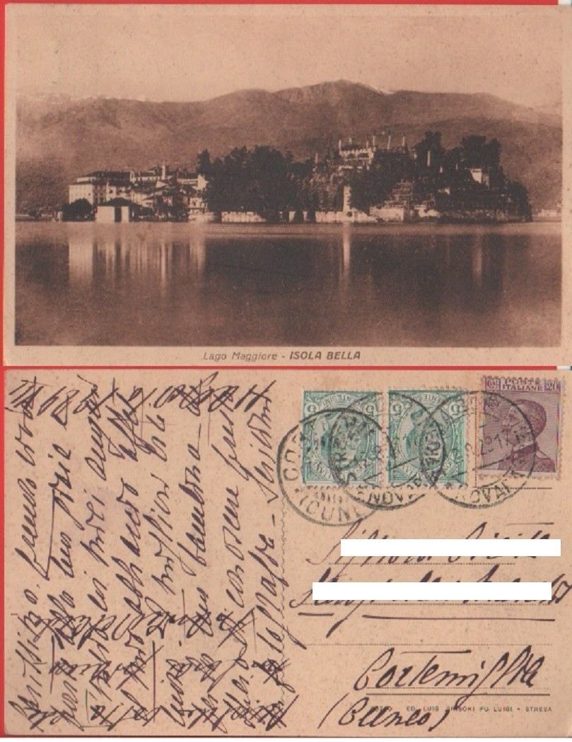 Lago Maggiore. Isola Bella. Viaggiata 1929 | Immagine principale
