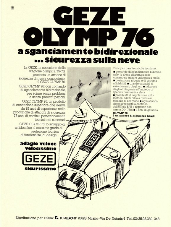 Lamborghini Ski / Attacchi Geze Olymp 76. Advertising 1976 | Immagine Gallery 2