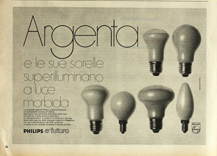 Lampadina Argenta Philips. Advertising 1970 | Immagine principale