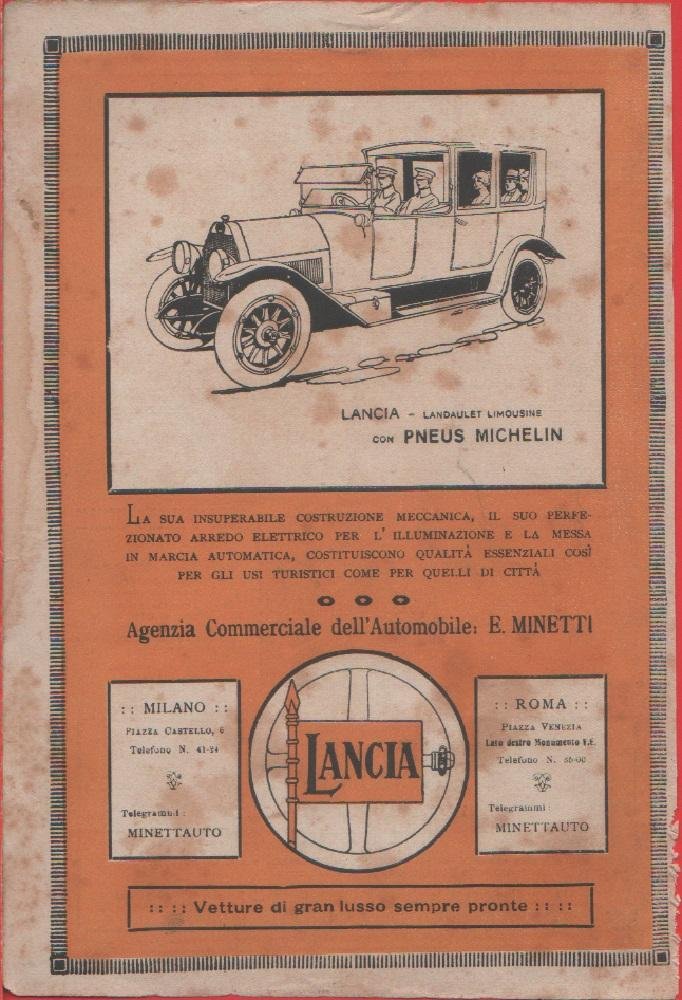 Lancia. Landaulet Limousine. Pubblicità 1916 | Immagine principale