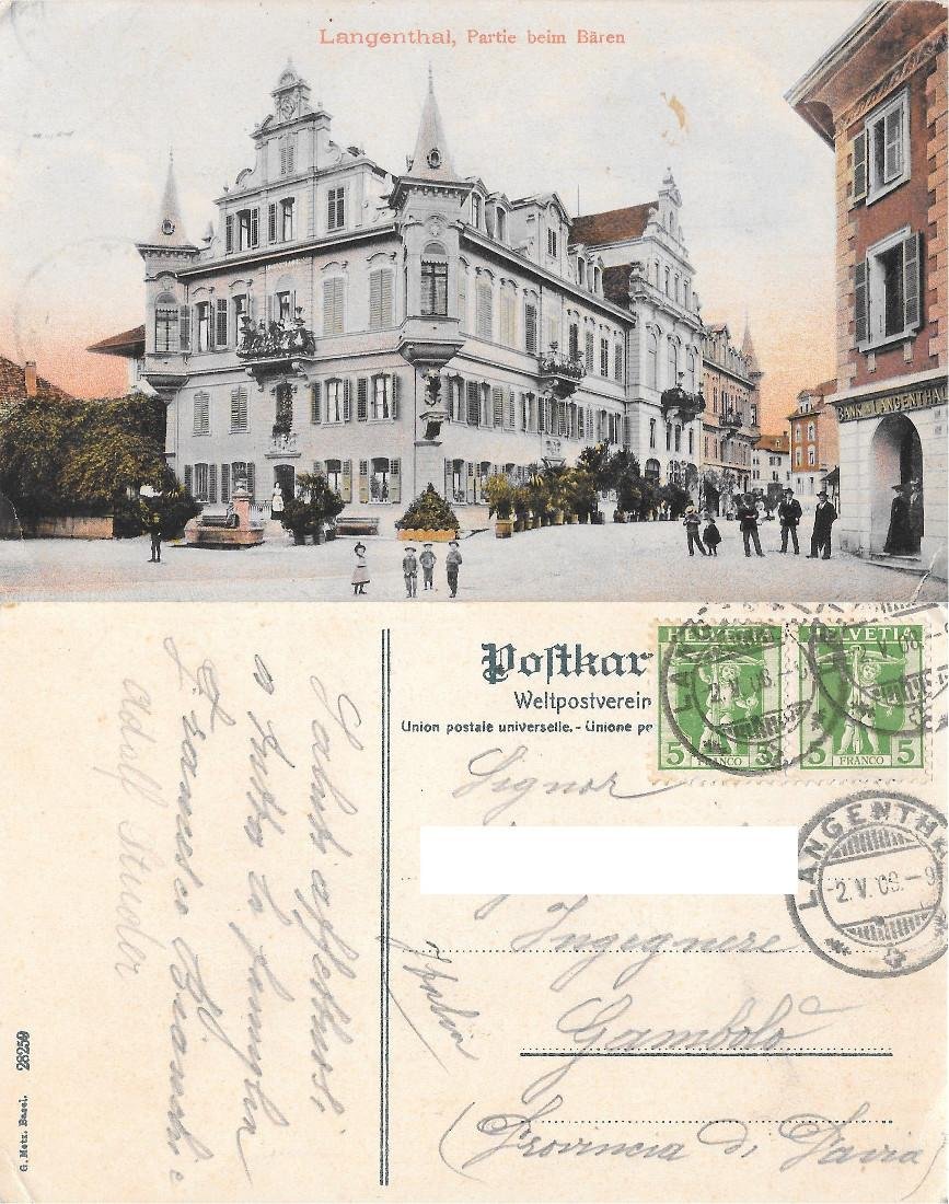 Langenthal, Partie beim Bären. Viaggiata 1908 | Immagine principale