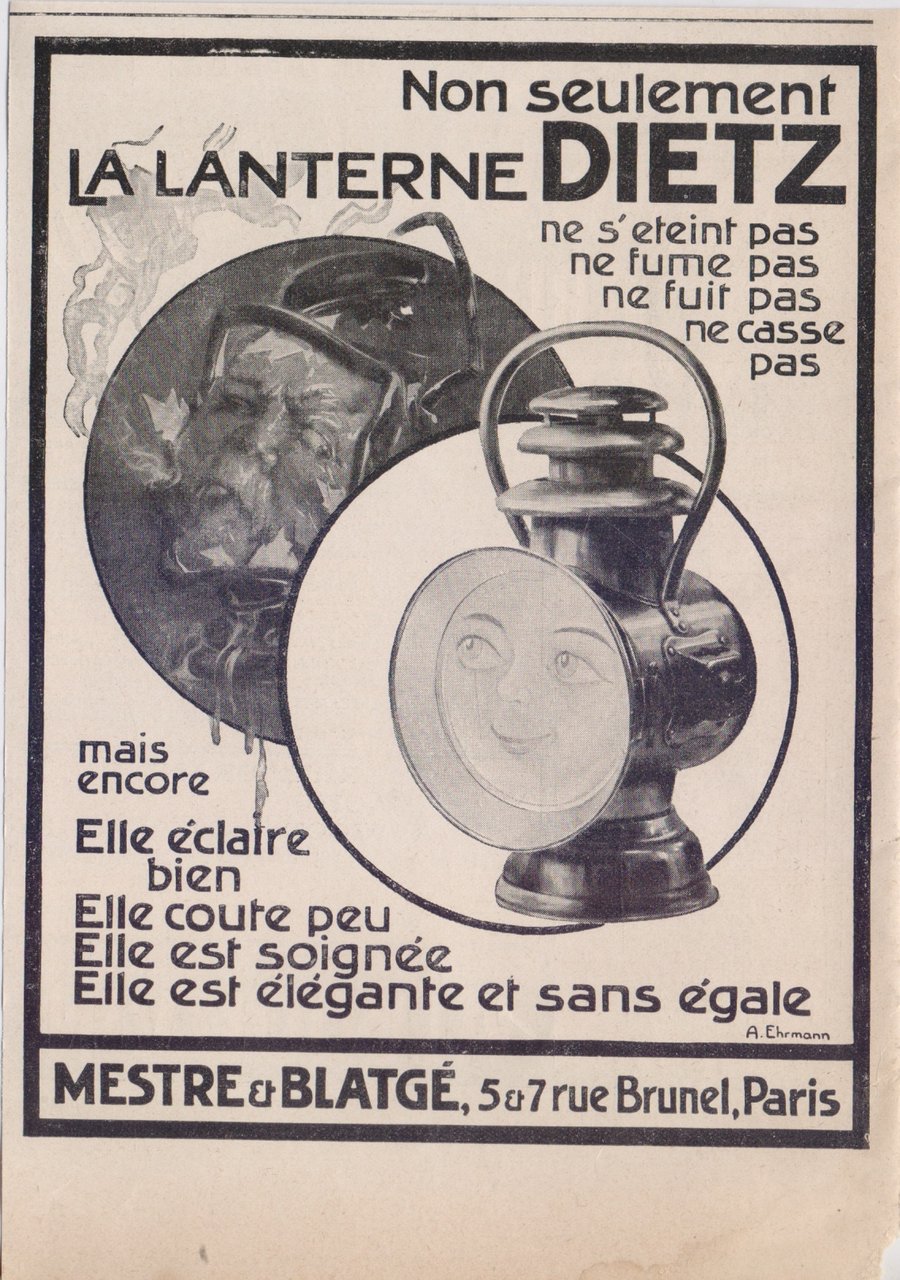 Lanterne Dietz. Mestre et Blatge, Paris. Advertising 1910 | Immagine principale